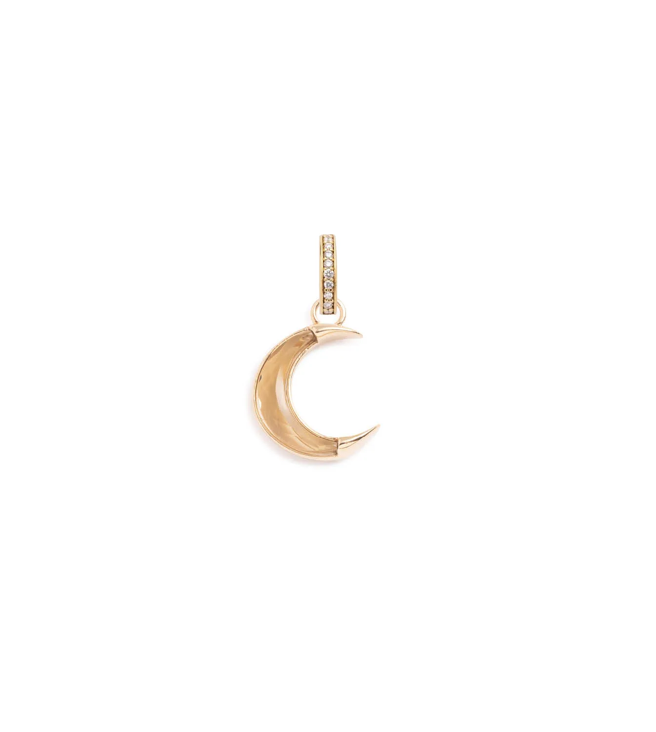 Gemstone Crescent - Karma : 15mm Medallion Champagne Citrine with Oval Pushgate