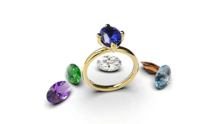 Genuine 9ct Yellow, White or Rose Gold Synthetic Gemstone Ring in your size.