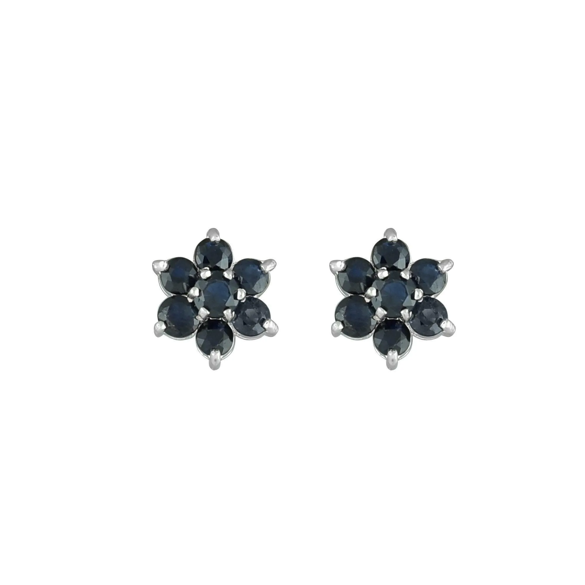 Genuine Sapphire Fashion Stud Earrings in 10K White Gold