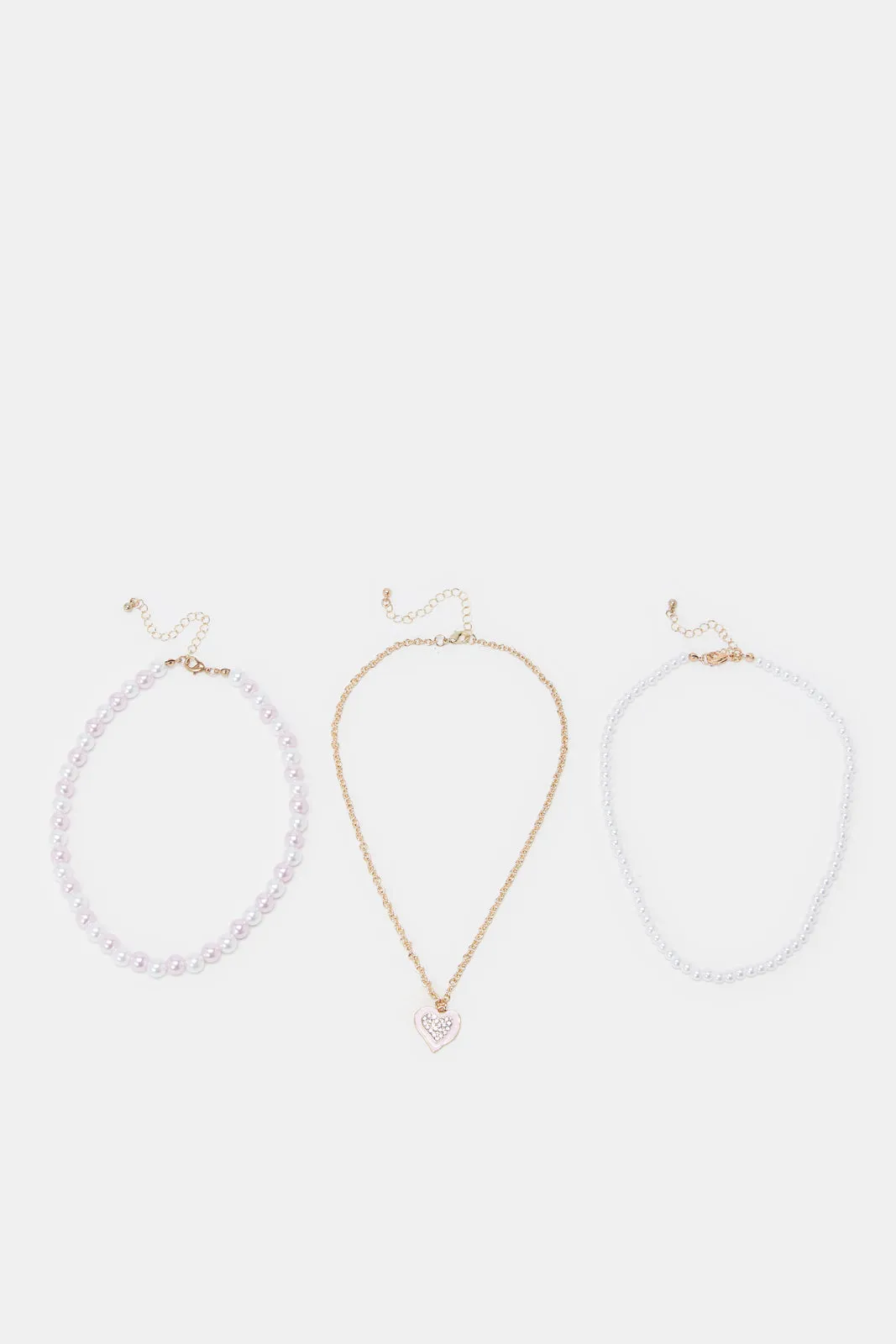 Girls Assorted Pearls Necklace set (Pack of 3)