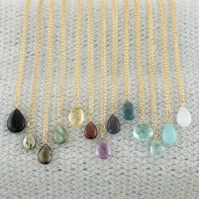 Gold Fill Gemstone Solo Necklace