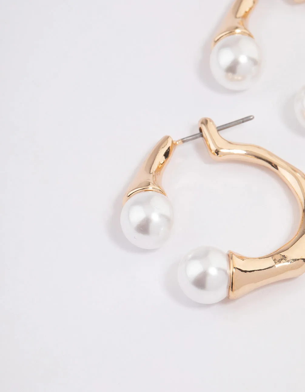 Gold Front & Back Pearl Earrings