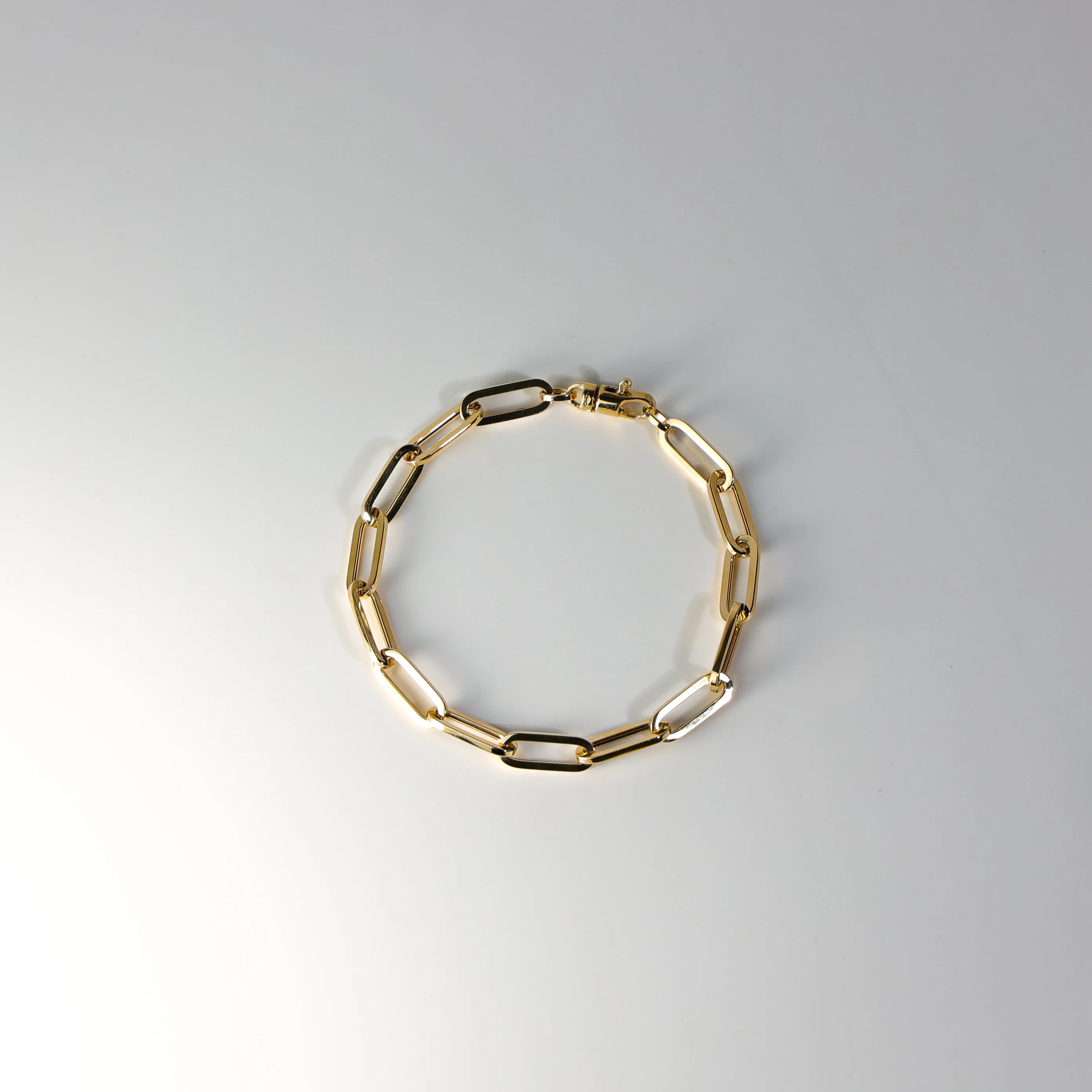 Gold Paperclip Chain Bracelet 5.5MM Model-AB0766