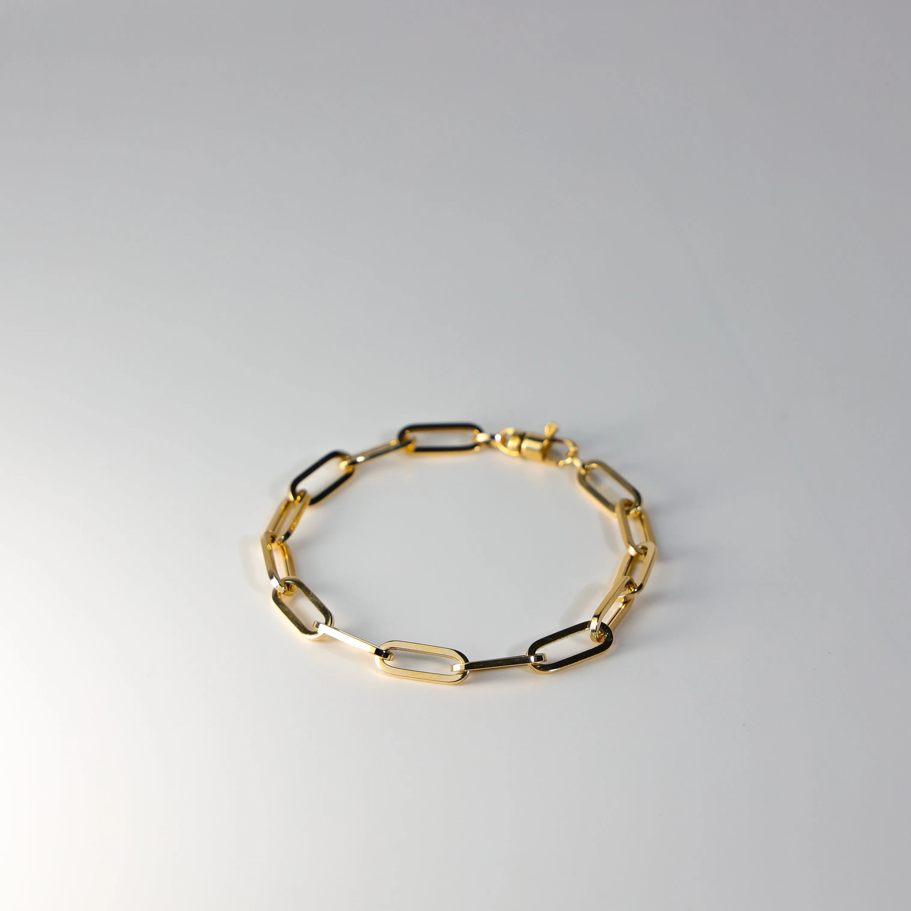 Gold Paperclip Chain Bracelet 5.5MM Model-AB0766