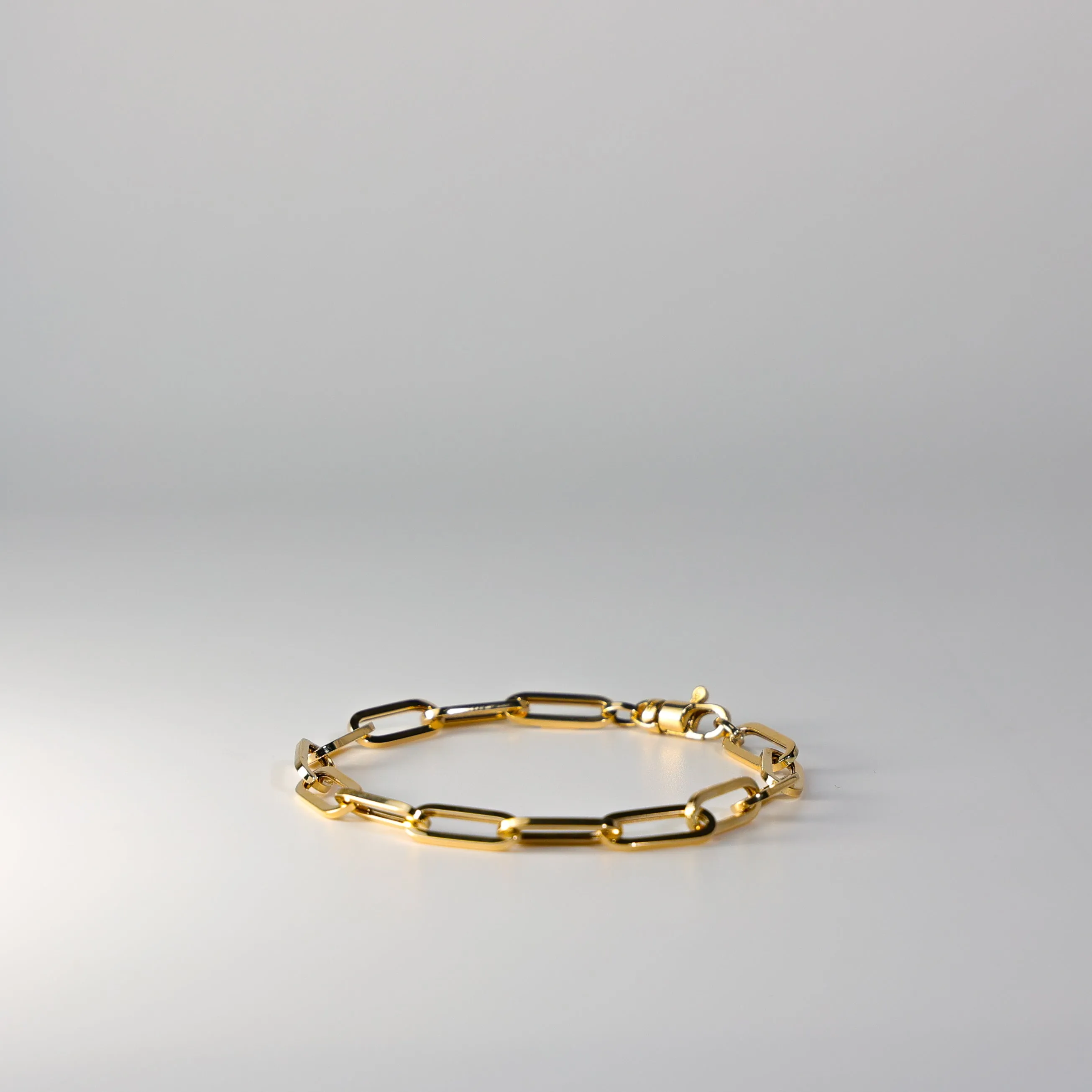 Gold Paperclip Chain Bracelet 5.5MM Model-AB0766