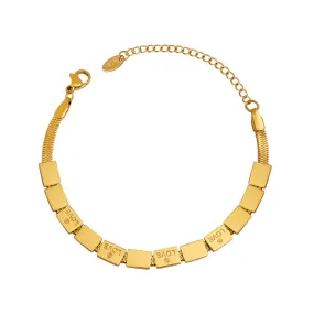 Gold Plated Titanium Steel LOVE Bracelet - Elegant Everyday Genie Collection