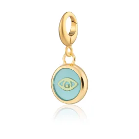 Gold Plated Turquoise Eye Resin Capture Charm