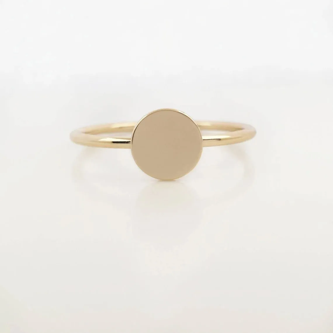 Gold Round Disc Ring