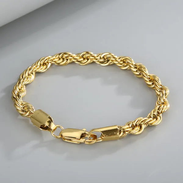 Gold Titanium Steel Bracelet (Circumference 22cm) 金色鈦鋼手鍊 (鍊長 22cm) KJBR16111