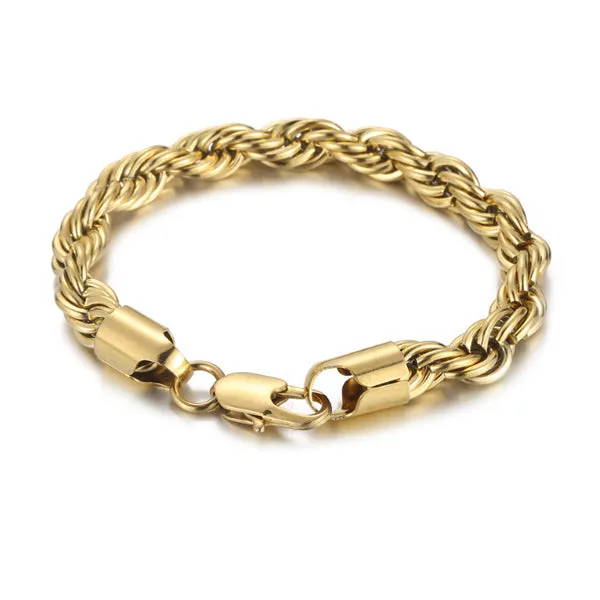 Gold Titanium Steel Bracelet (Circumference 22cm) 金色鈦鋼手鍊 (鍊長 22cm) KJBR16111