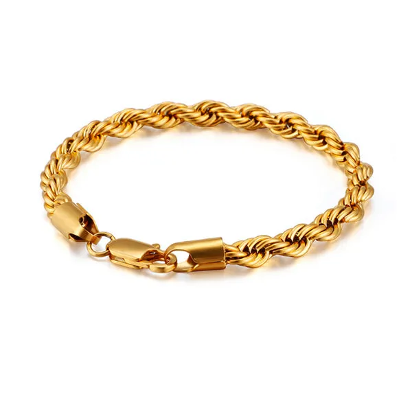 Gold Titanium Steel Bracelet (Circumference 22cm) 金色鈦鋼手鍊 (鍊長 22cm) KJBR16111