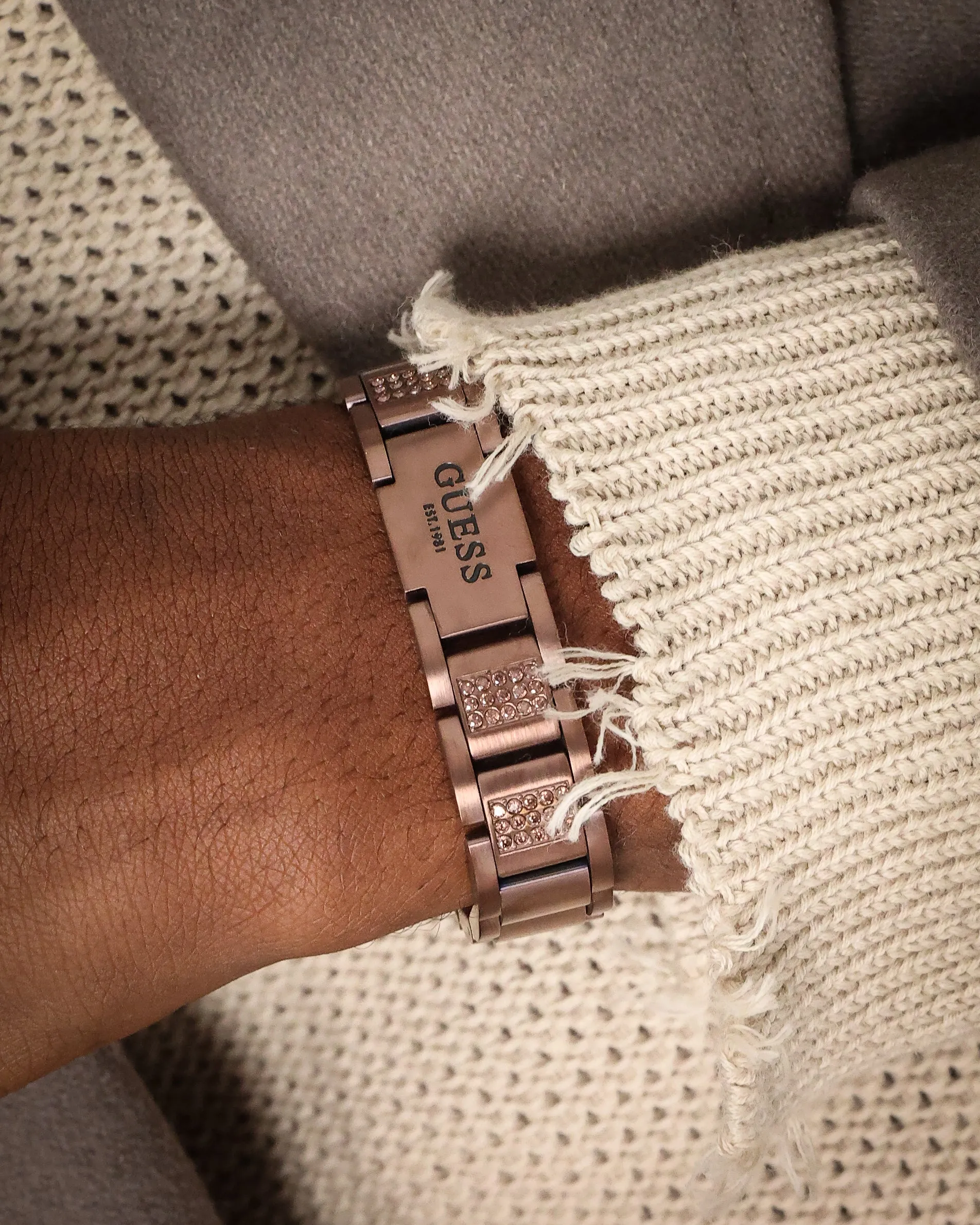 Guess Mainline Frontier 15mm Bracelet Chocolate Brown