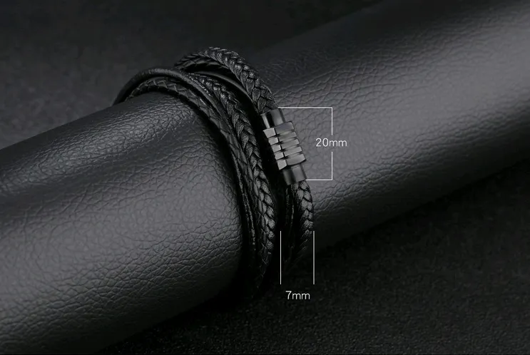 Hand-woven multi-layer men's leather bracelet Punk rock style simple leather bracelet bracelet