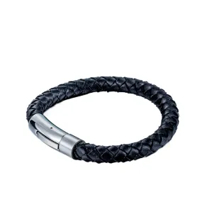 Handcrafted Retro Leather and Titanium Steel Men's Bracelet – Unique Wholesale Jewelry