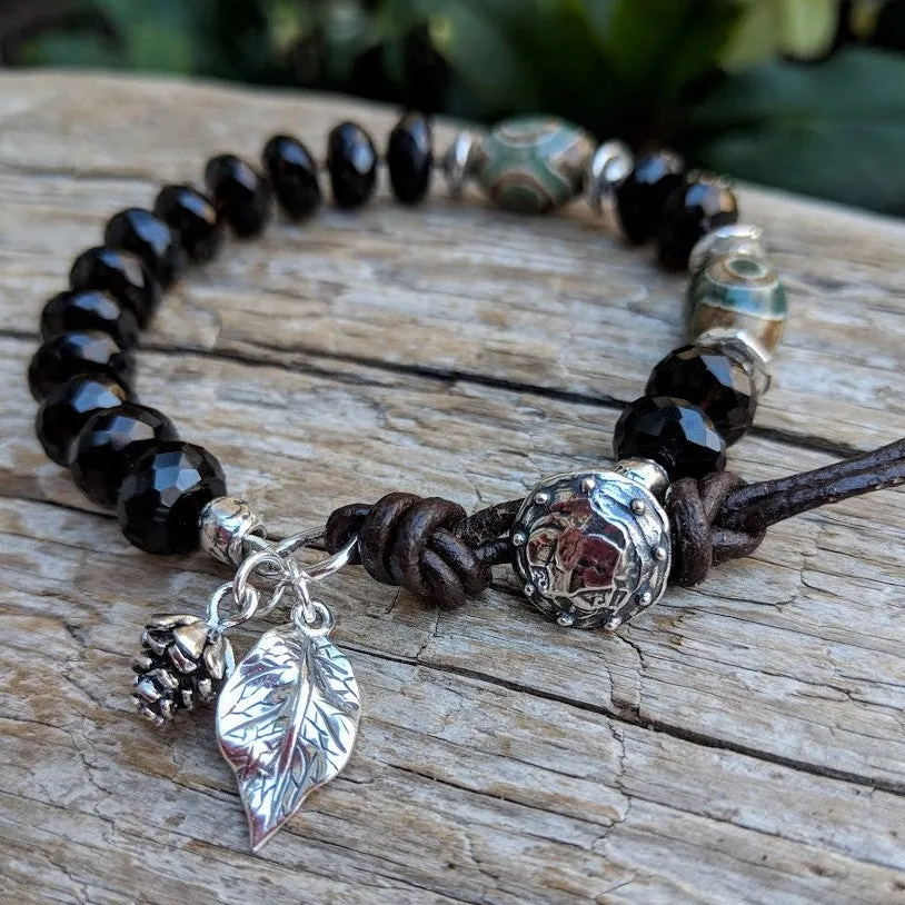 Handmade Smoky Quartz Forest Bracelet