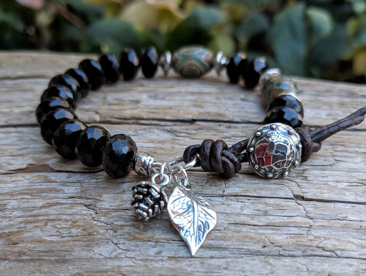 Handmade Smoky Quartz Forest Bracelet