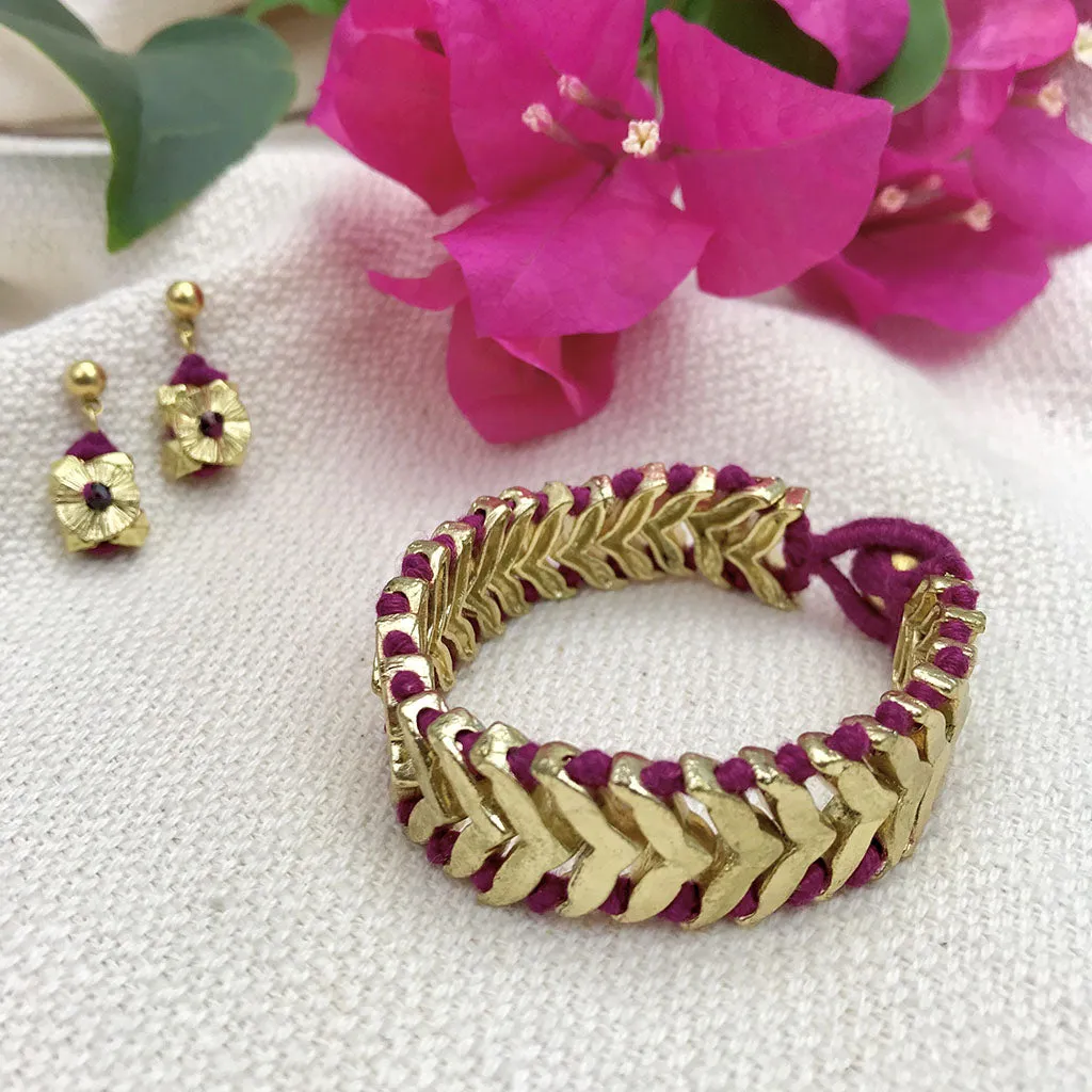 Handwoven Elegance Meets Modern Flair: Rina Temple Bracelet (Fair Trade, Statement Piece)