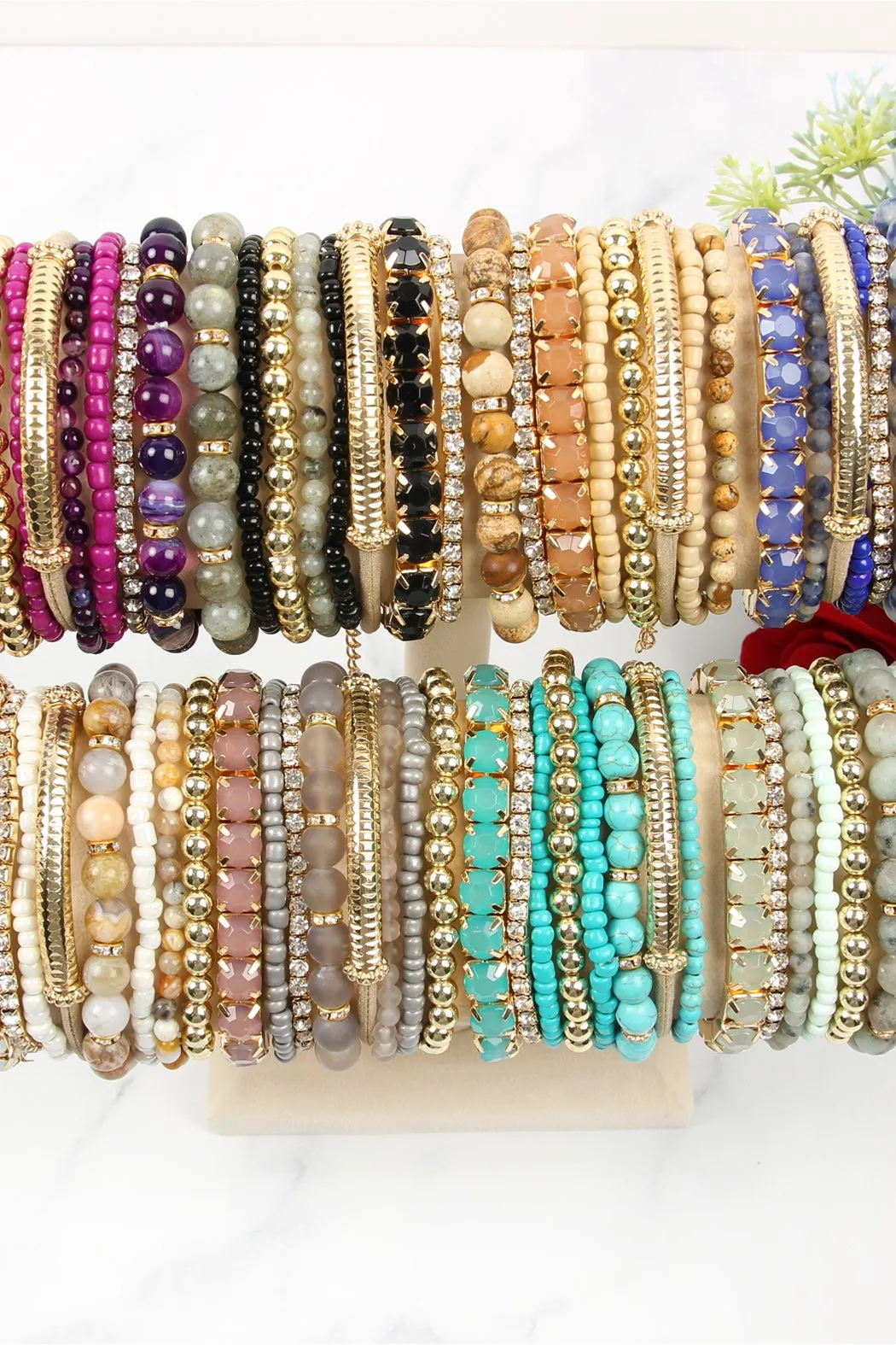 Hdb2244 - Regular Size Stackable Beads Bracelet Set