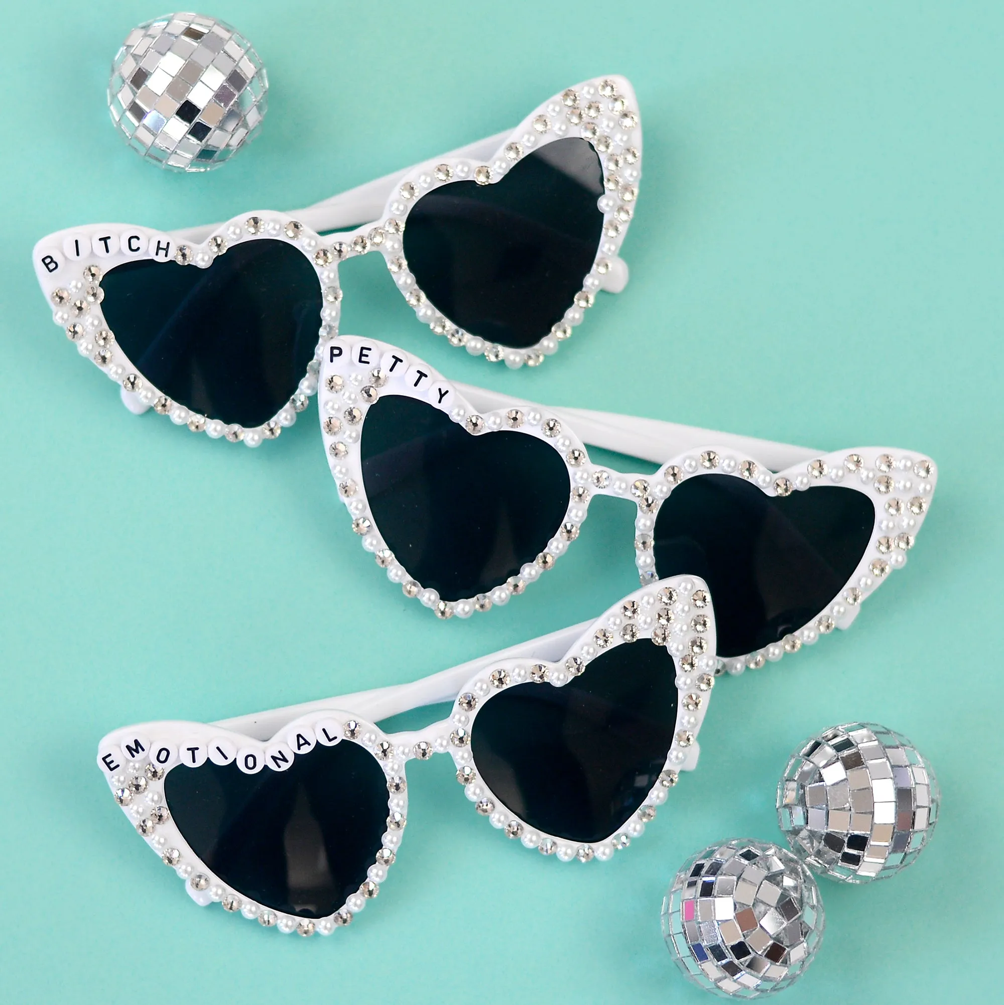 Heart Shaped Sunglasses with Words