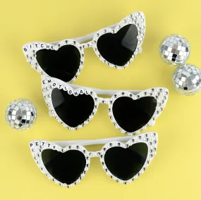 Heart Shaped Sunglasses with Words