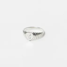 Heart Signet Ring in Silver