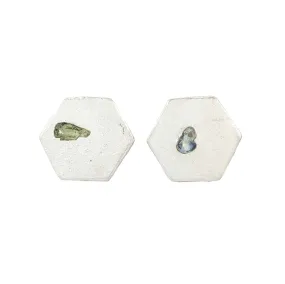 Hex Silver & Sapphire Studs - Xanthe Alys