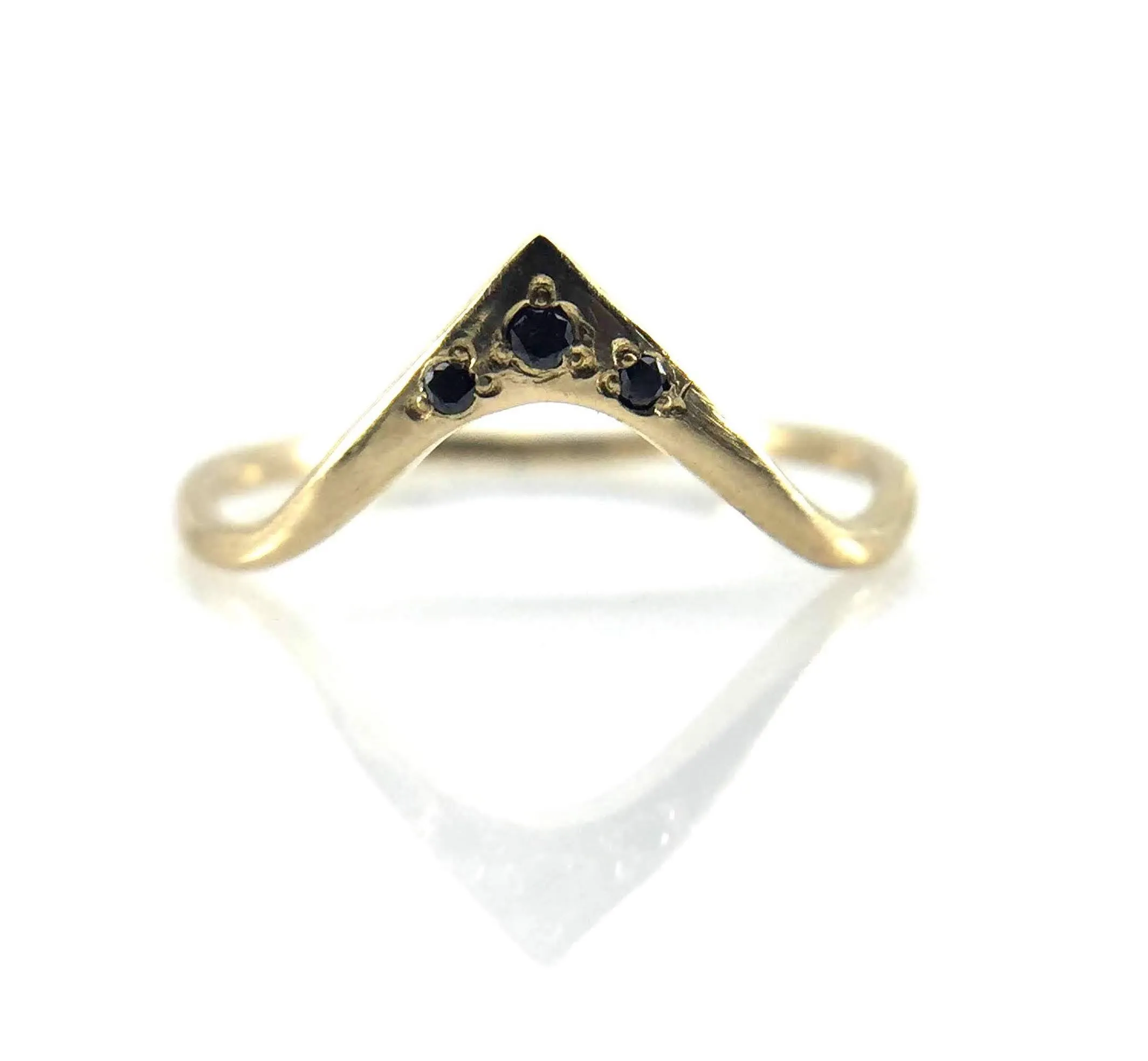 High Arc Black Diamond Ring