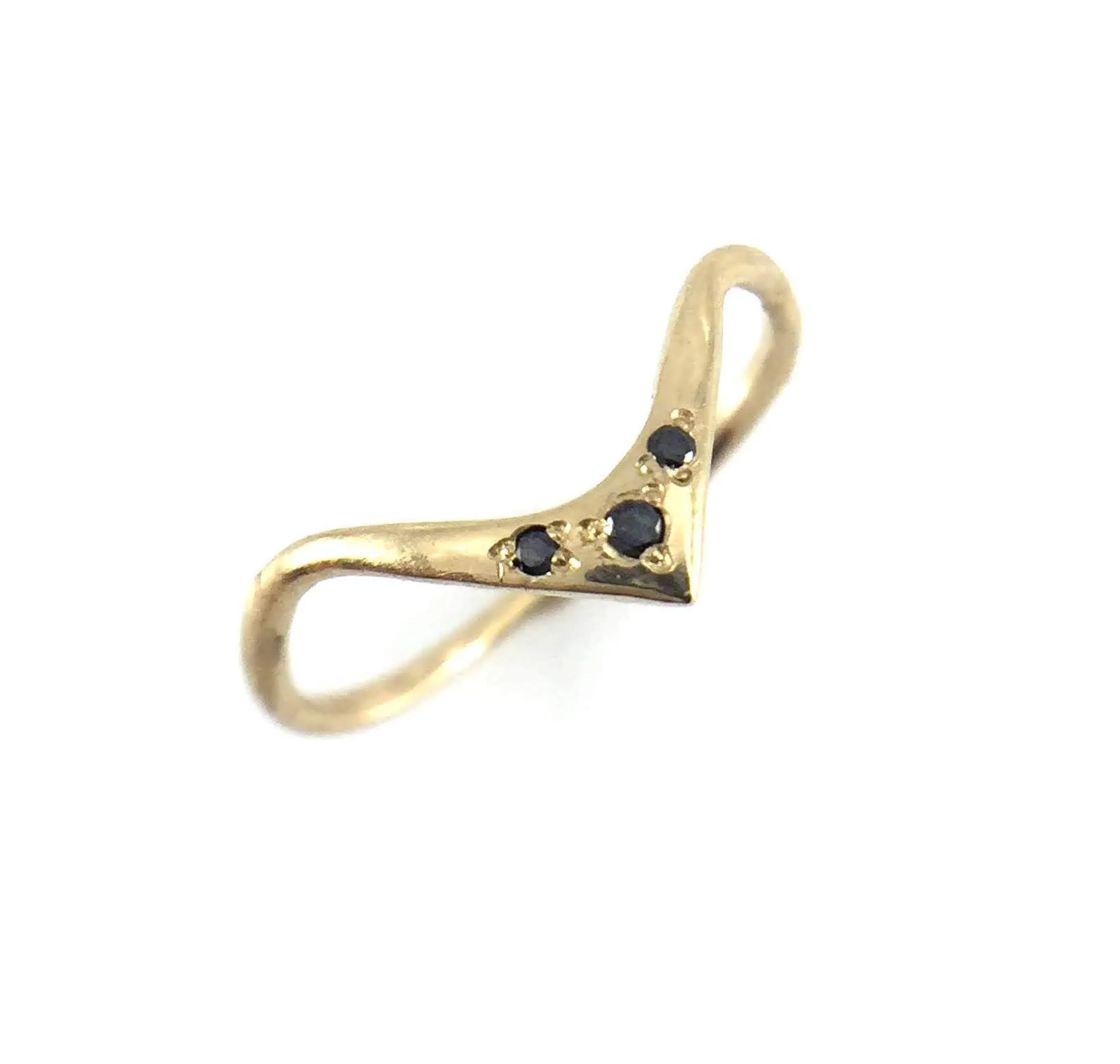 High Arc Black Diamond Ring