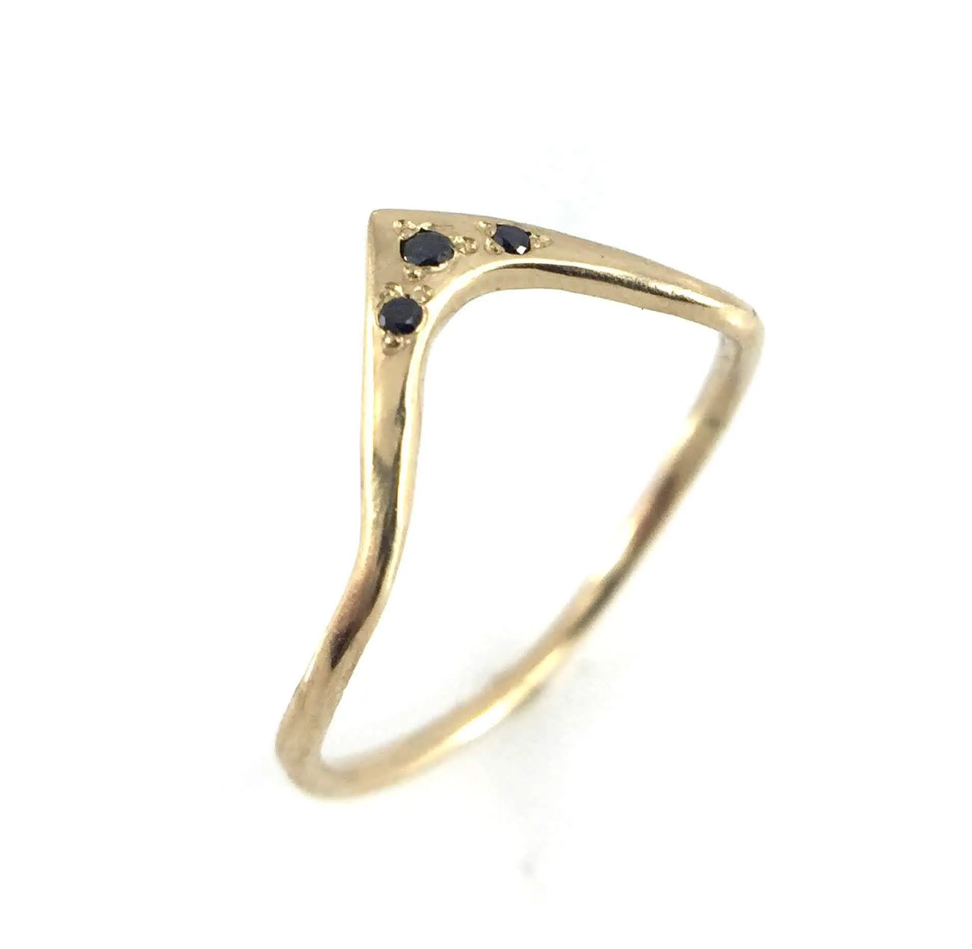 High Arc Black Diamond Ring