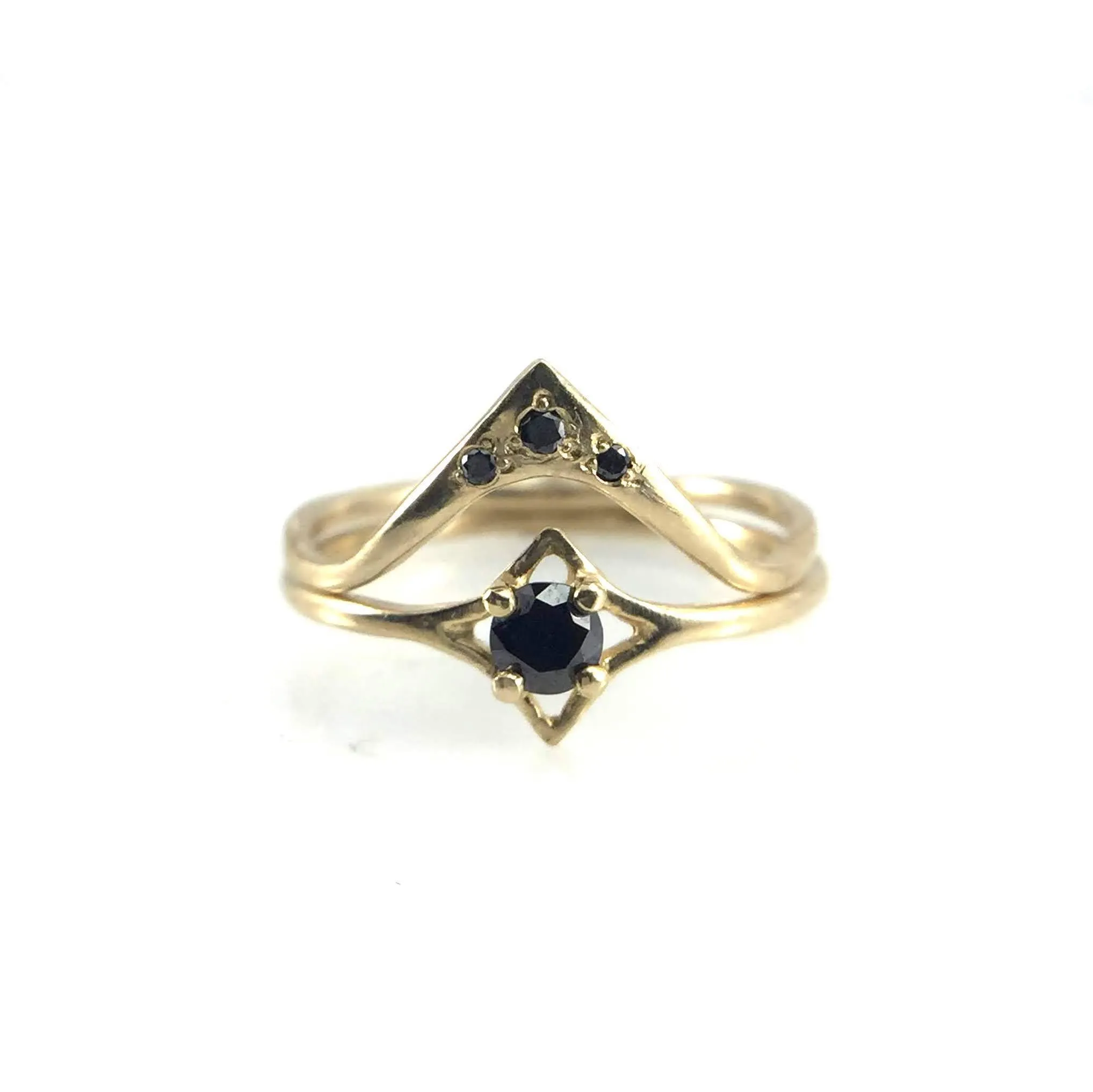 High Arc Black Diamond Ring