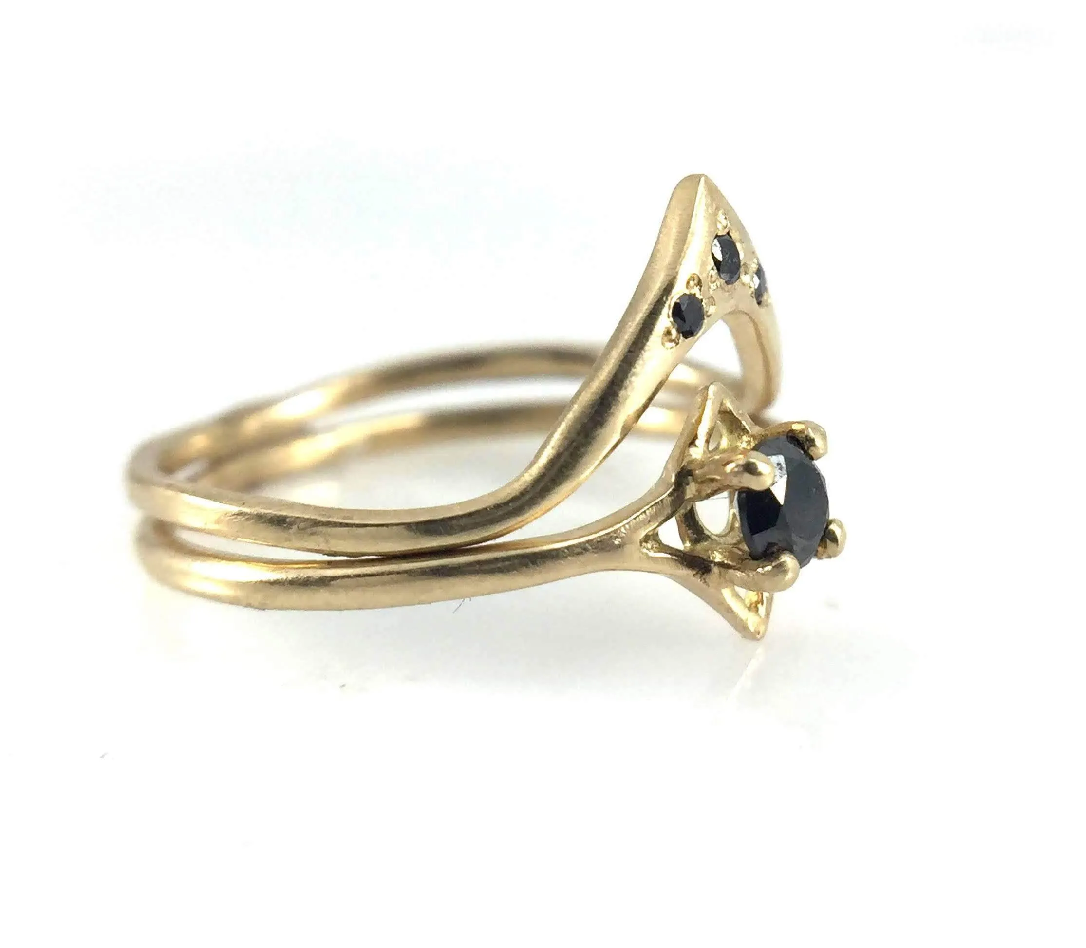 High Arc Black Diamond Ring