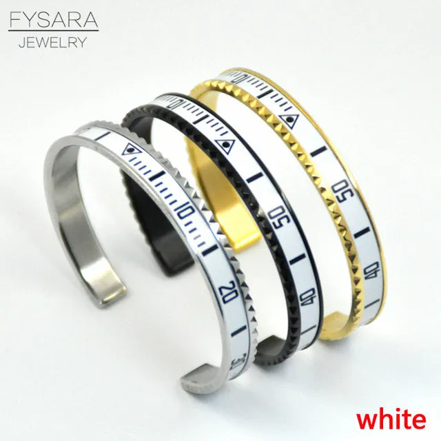 Hot Sale Ltalian Style New Fashion Jewelry 316L Stainless Steel Cuff Bracelet Speedometer Official Bracelet Men 12 Color (1pcs)