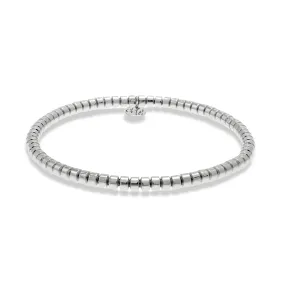 Hulchi Belluni 18K White Gold Brushed Stretch Bracelet