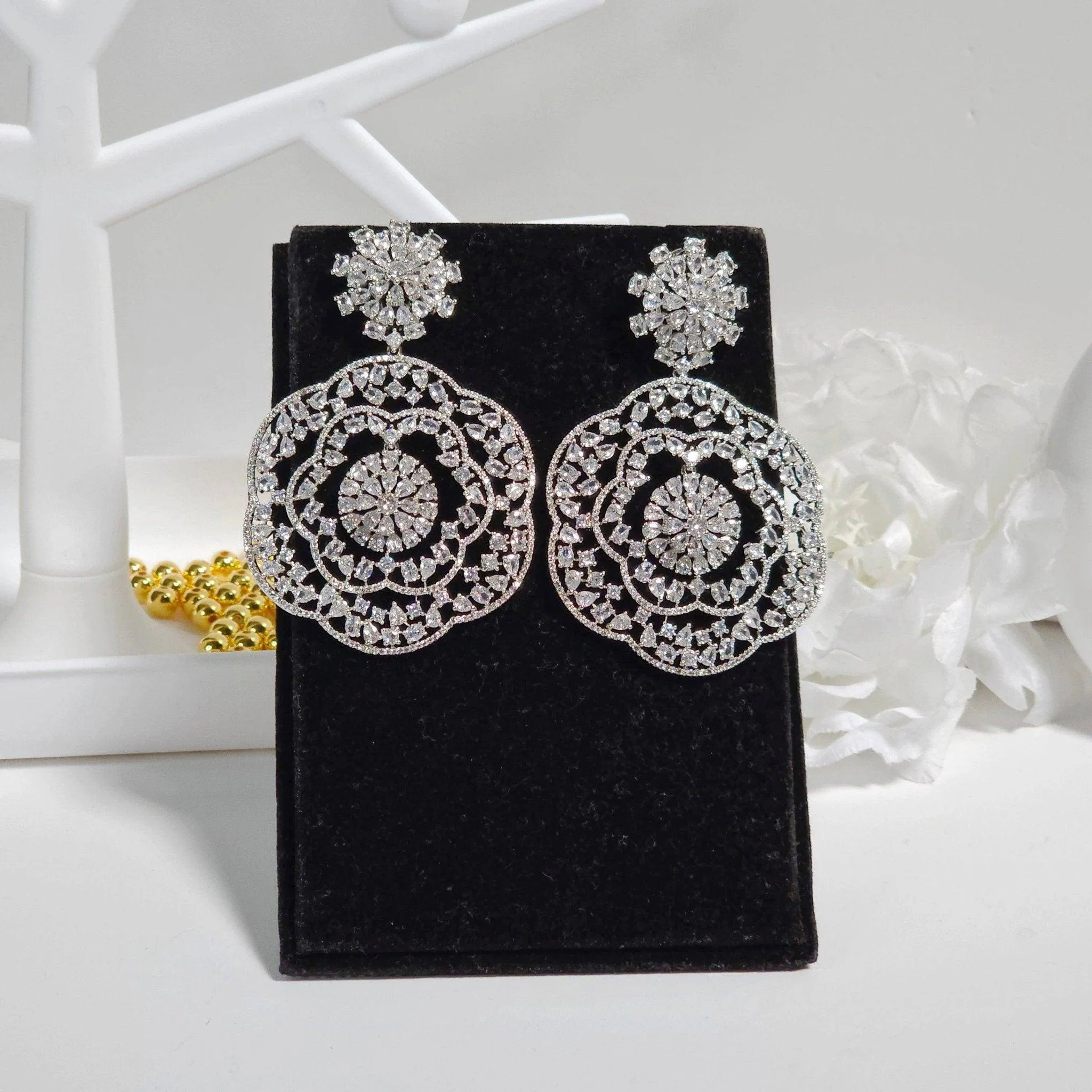 Inaya American Drop Diamond Earrings