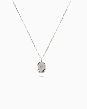 Ingot 2.0 Stone Pendant | White Gold