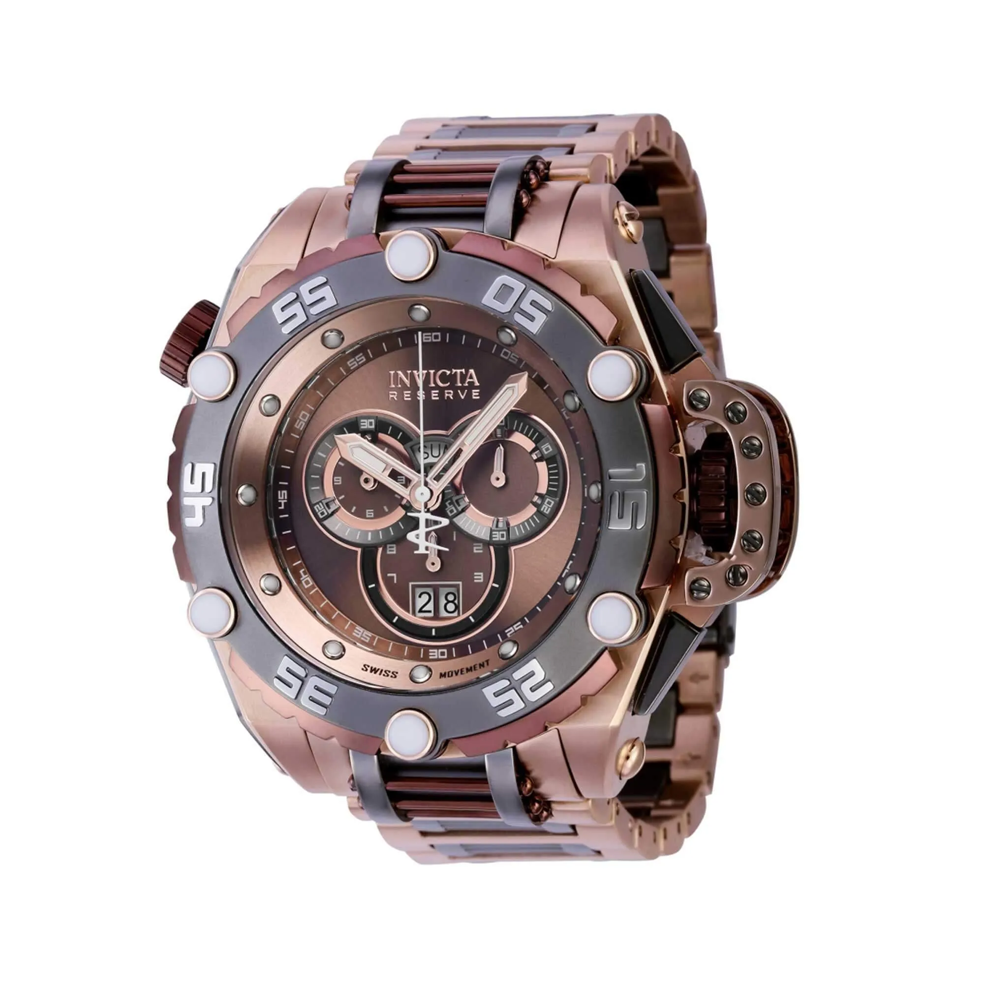 Invicta Men's Chronograph Watch - Reserve Flying Fox Rose Gold and Black Dial | 39553