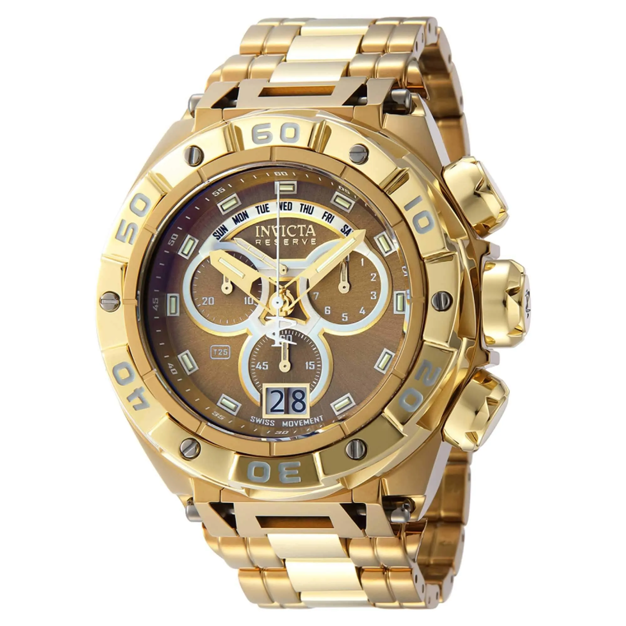 Invicta Men's Chronograph Watch - Ripsaw Khaki and Gold Tone Dial Bracelet | 38815