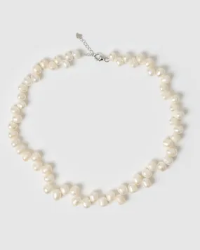 Izoa Antoinette Pearl Necklace Silver