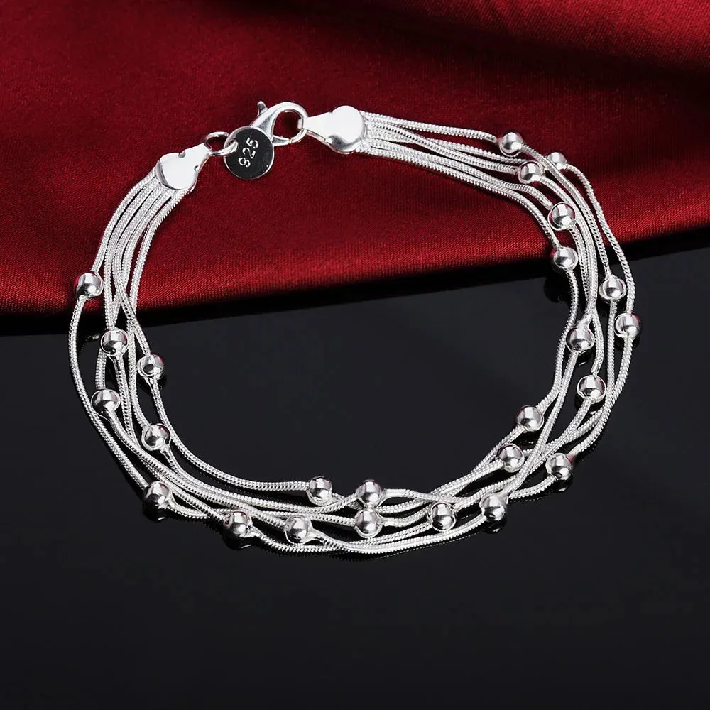 JC - Unisex Silver Bracelet: Square solid chain, elegant 925 sterling for weddings, parties, or gifts