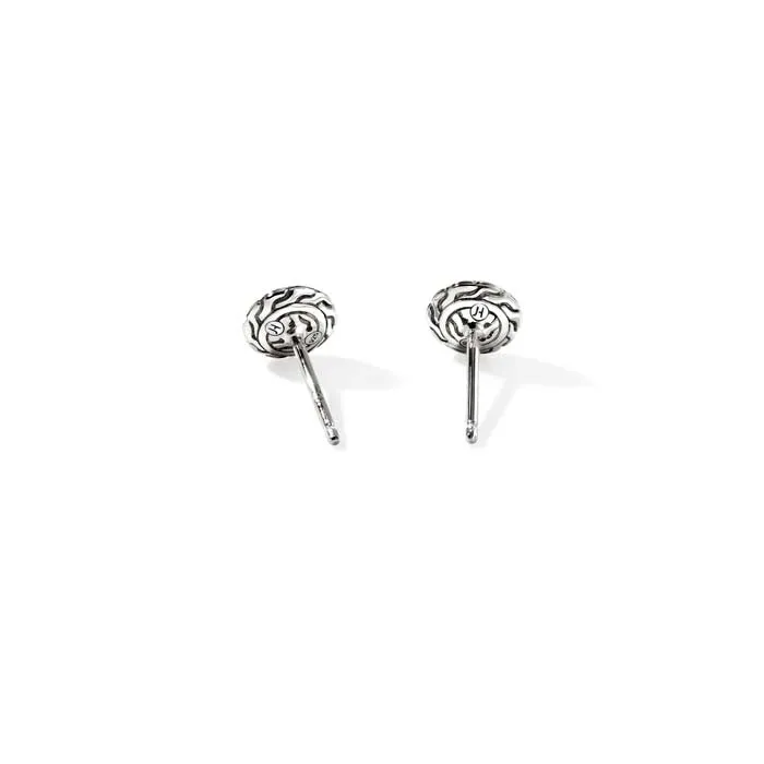 John Hardy Essential Black Sapphire Pavé Stud Earrings in Sterling Silver, 7MM