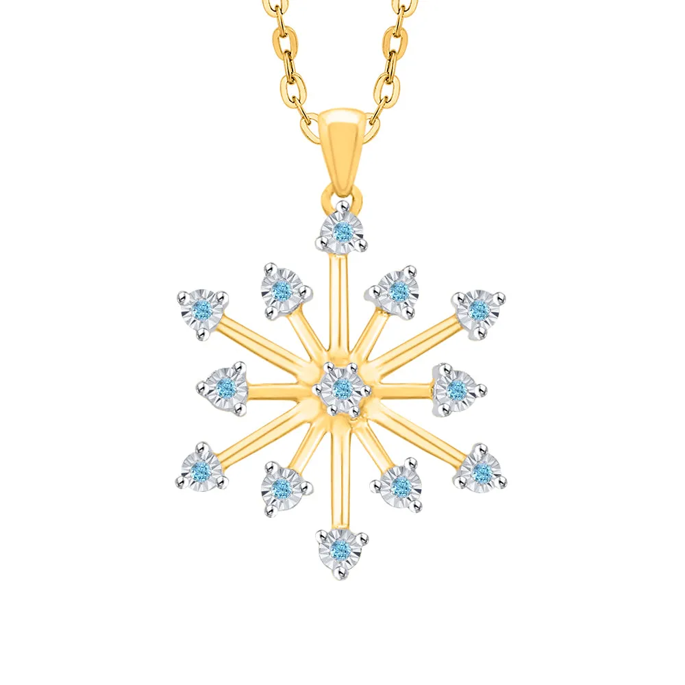 KATARINA 1/20 cttw Natural Gemstone Miracle Plate Snowflake Pendant Necklace