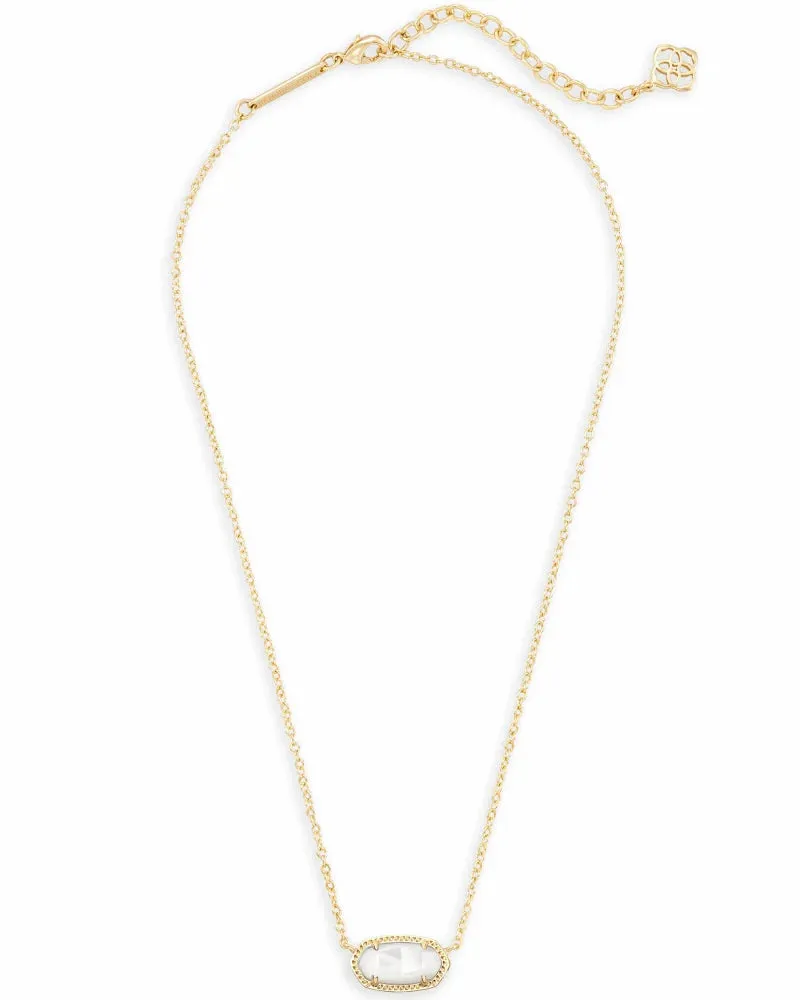 Kendra Scott Elisa Gold Pendant Necklace in Ivory Mother of Pearl