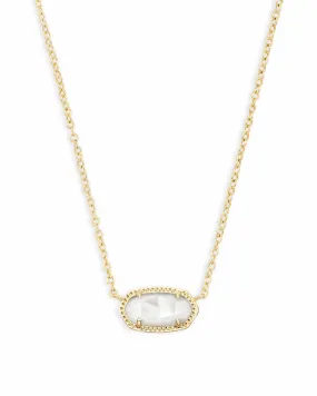 Kendra Scott Elisa Gold Pendant Necklace in Ivory Mother of Pearl