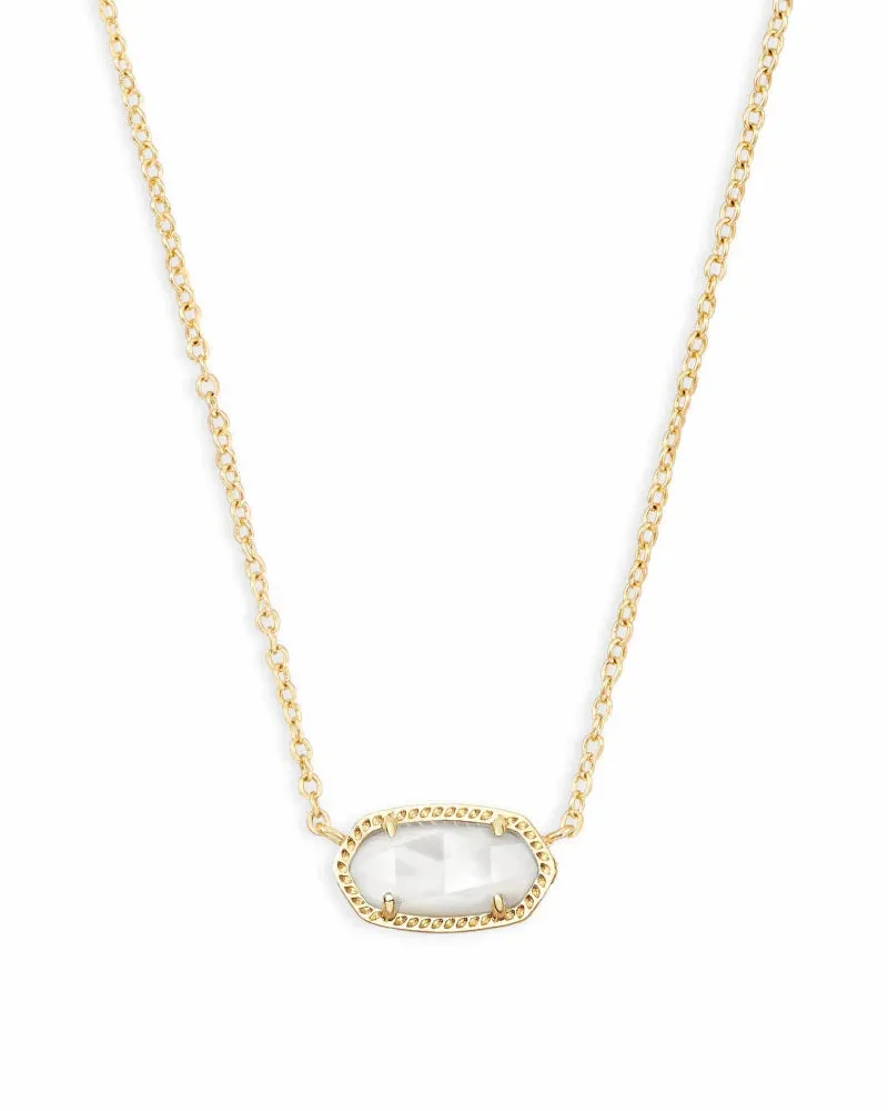 Kendra Scott Elisa Gold Pendant Necklace in Ivory Mother of Pearl