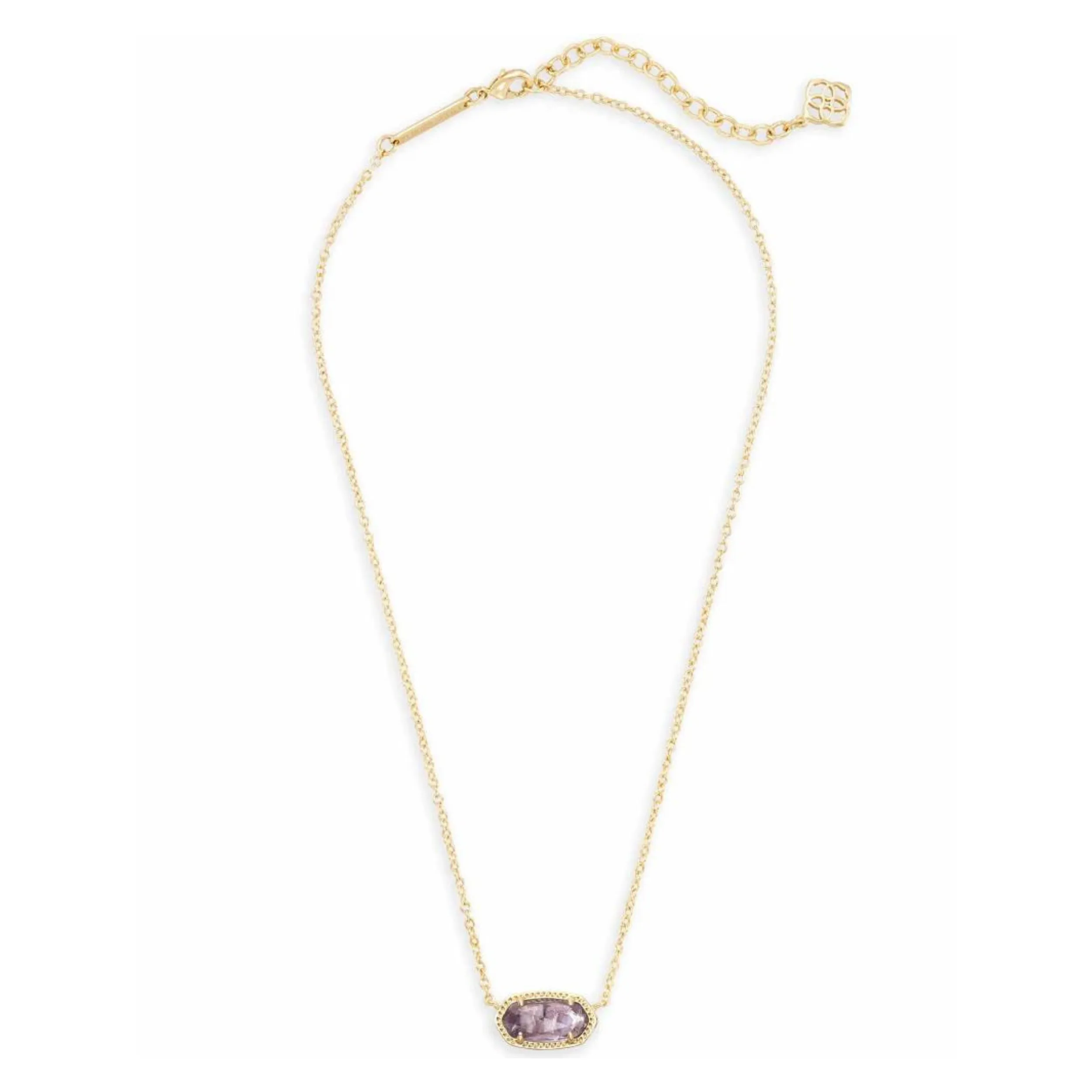 Kendra Scott | Elisa Gold Short Pendant Necklace In Purple Amethyst