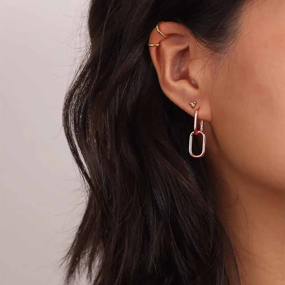 Kyerlyn Dainty Paperclip Huggie Hoop Earrings