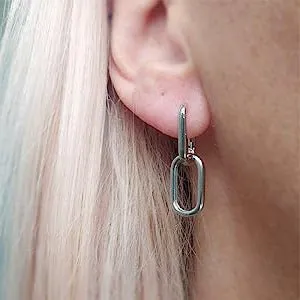 Kyerlyn Dainty Paperclip Huggie Hoop Earrings