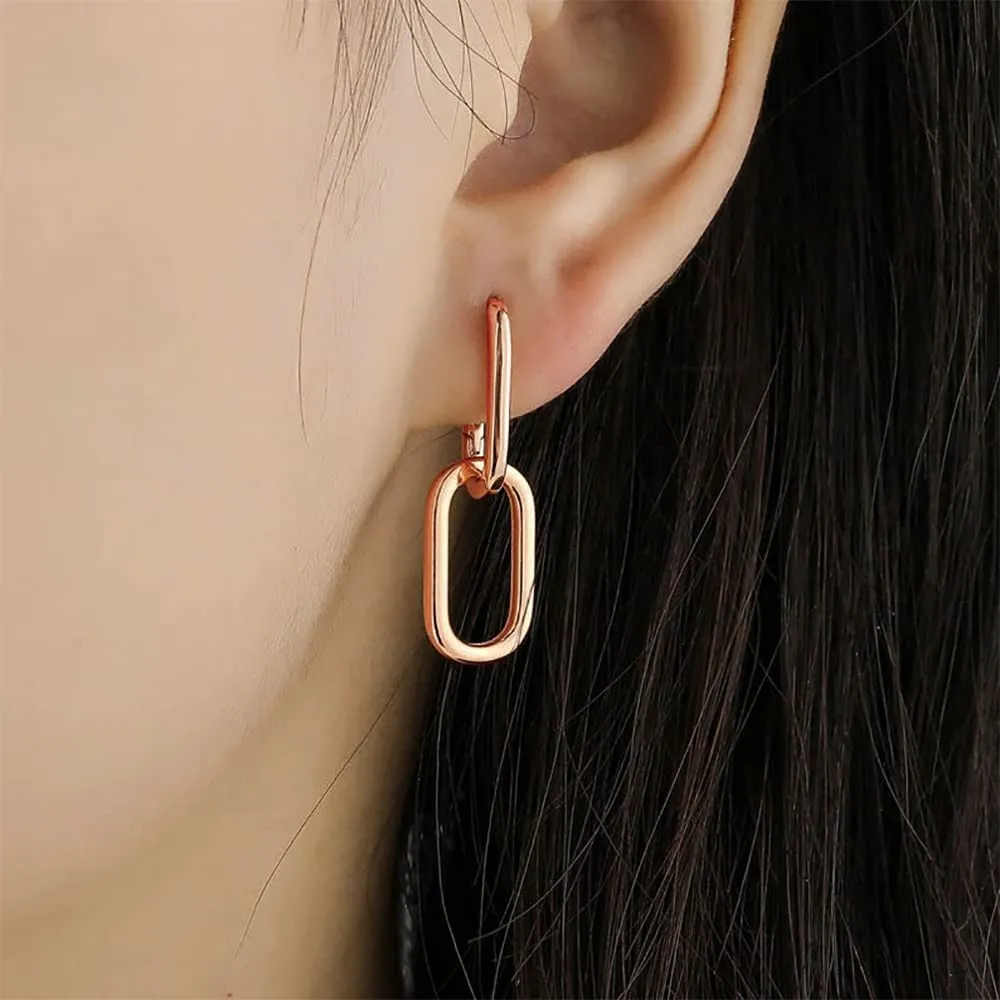 Kyerlyn Dainty Paperclip Huggie Hoop Earrings