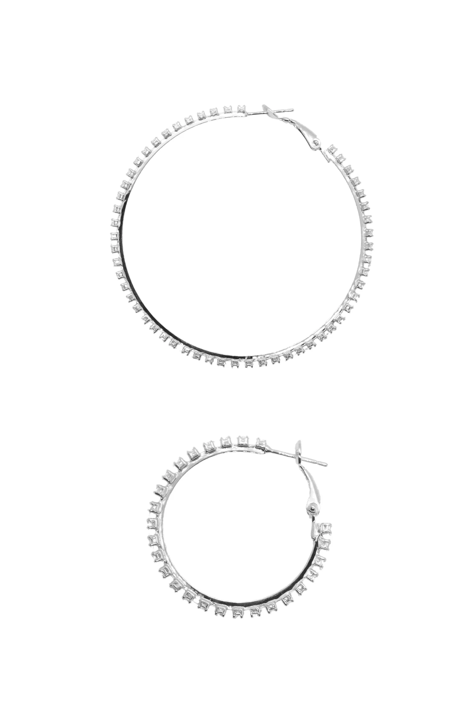 Large Silver & Crystal Glow Hoops