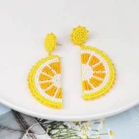 Lemon Zest Beaded Earrings